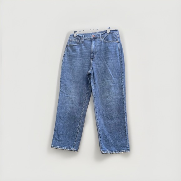 Universal Thread Denim - Universal Thread Womens High-Rise Straight Leg Jeans Blue Raw Hem Fair Trade